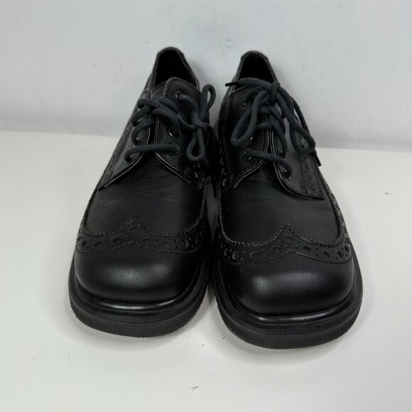 Dr. Martens Black Brogues Made In England Mens Sz 8 Wingtip Chunky Platform Shoe - Picture 5 of 13